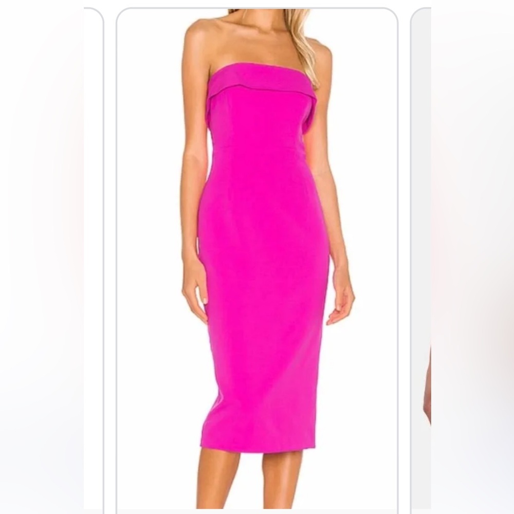 Bardot Zorianna Strapless Dress Hot Pink NWT